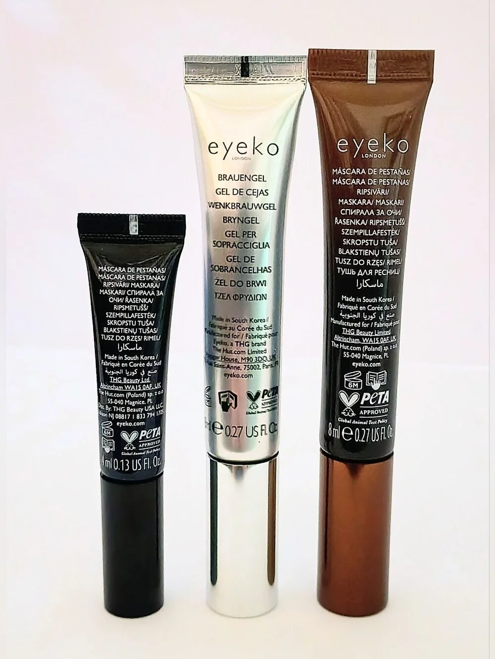 NEW Eyeko London Lash Alert Mascara Bundle Black Brown & Clear Brow Gel 3 Pc